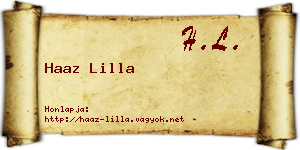 Haaz Lilla névjegykártya
